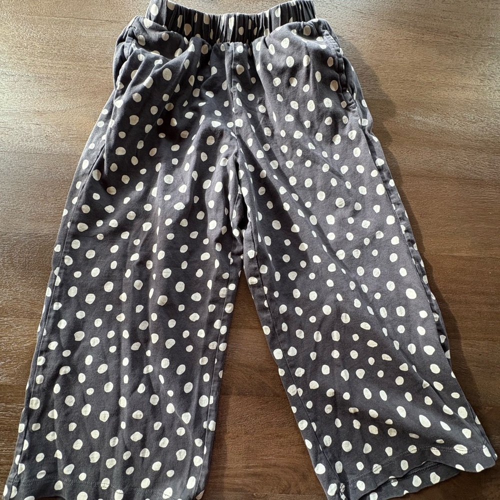 Hanna Andersson Kids Black and White Polka Dot wide leg pants